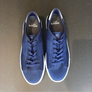 Greats “The Royal Knit”, Navy and White Sneakers, Size 11.5